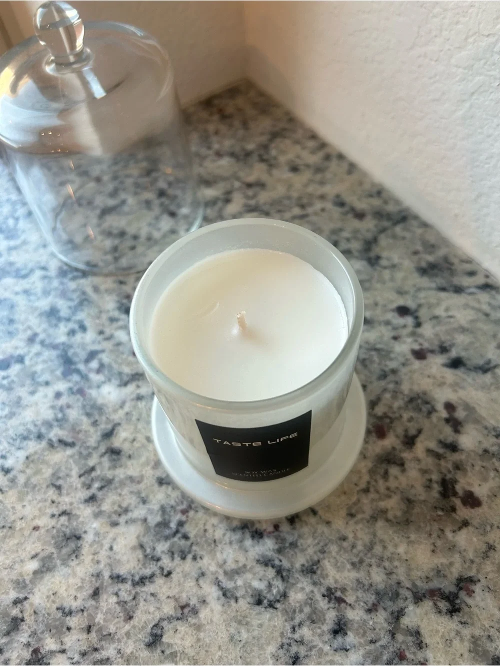 White Glass Jar Candle with Lid